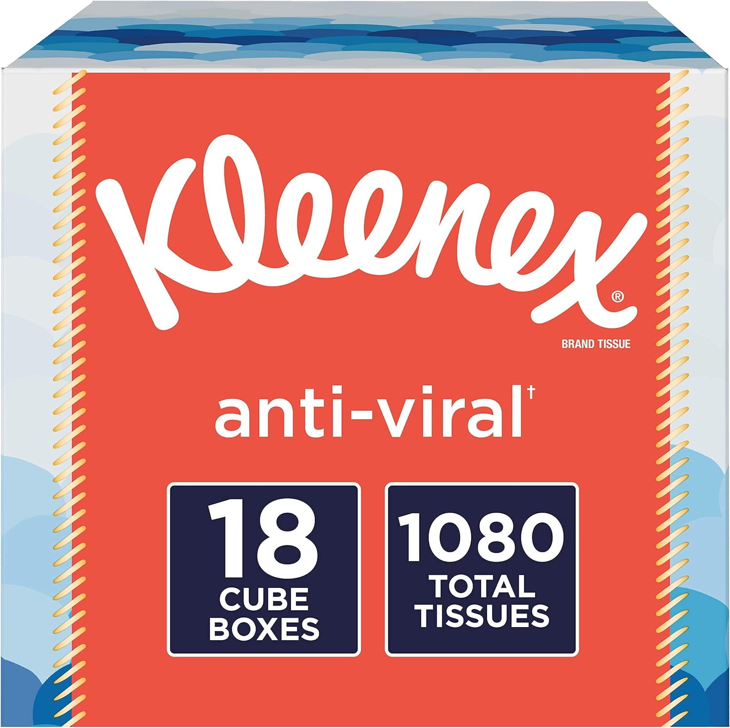 Kleenex Family Size Anti-Viral Facial Tissues, 60 Tissues per Cube