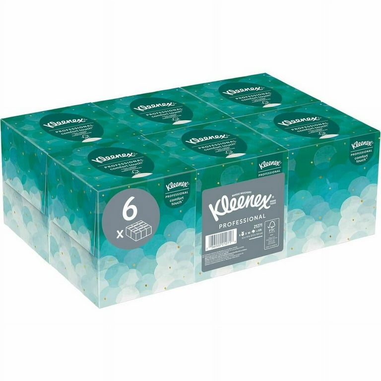 Kleenex Boutique White Facial Tissue for Business, Pop-Up Box, 2-Ply, 95  Sheets/Box, 6 Boxes/Pack - Mfr Part# 21271