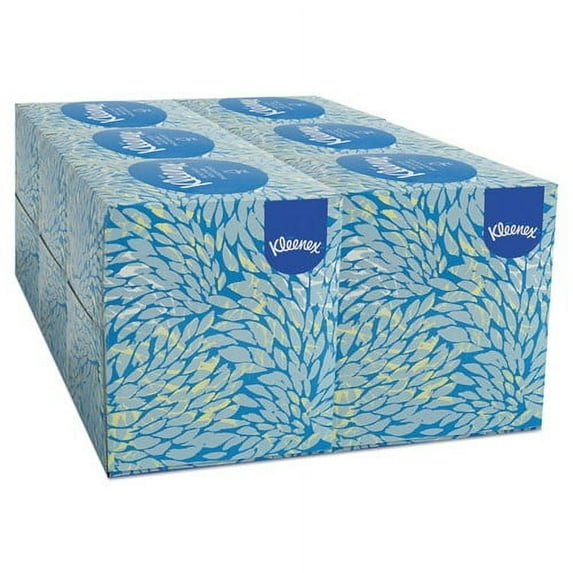 Kleenex Boutique White Facial Tissue, 2-Ply, Pop-Up Box, 95 Sheets/Box, 6 Boxes/Pack (21271)