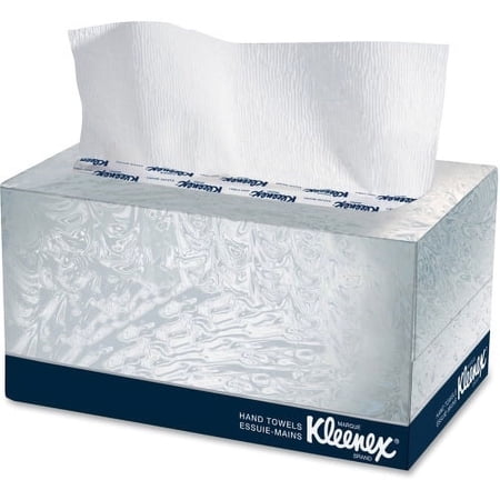 Kleenex Boxed Hand Towels 9" x 10.50", White Fiber Absorbent, Hygienic, Chlorine-free for Office, Lodging, 120 Per Box, 18 / Carton