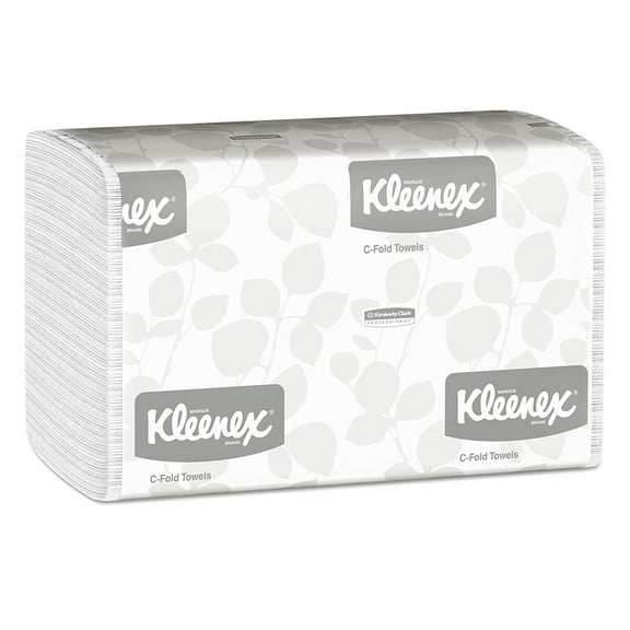 Kleenex C-Fold Paper Towels, 1-Ply Paper, 10 1/8 in X 13 3/20 in, 150 Towels, 16 Packs, 2400 Total