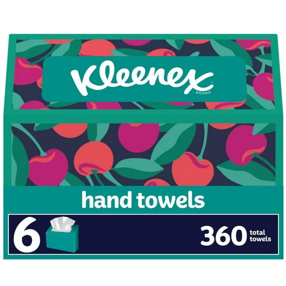 Kleenex Disposable Paper Hand Towels, 6 Boxes, 60 Tissues Per Box (360 Total Tissues), Packaging May Vary