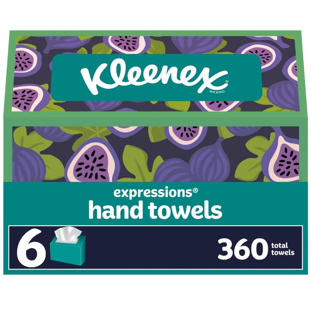 Kleenex Expressions Disposable Paper Hand Towels, 6 Boxes, 60 Towels