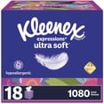 thumbnail image 1 of Kleenex Expressions Ultra Soft Facial Tissues, 18 Cube Boxes, 60 Tissues Per Box, 3-Ply (1,080 Total Tissues), Packaging May Vary, 1 of 3