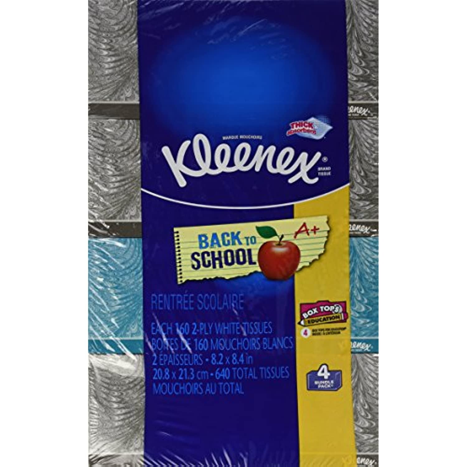 Kleenex Facial Tissue 160 2Ply Box, 4 Pack (Designs & Colors Will