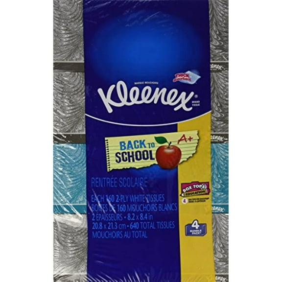 Kleenex Facial Tissue - 160 2-Ply Box, 4 Pack (Designs & Colors Will Vary)