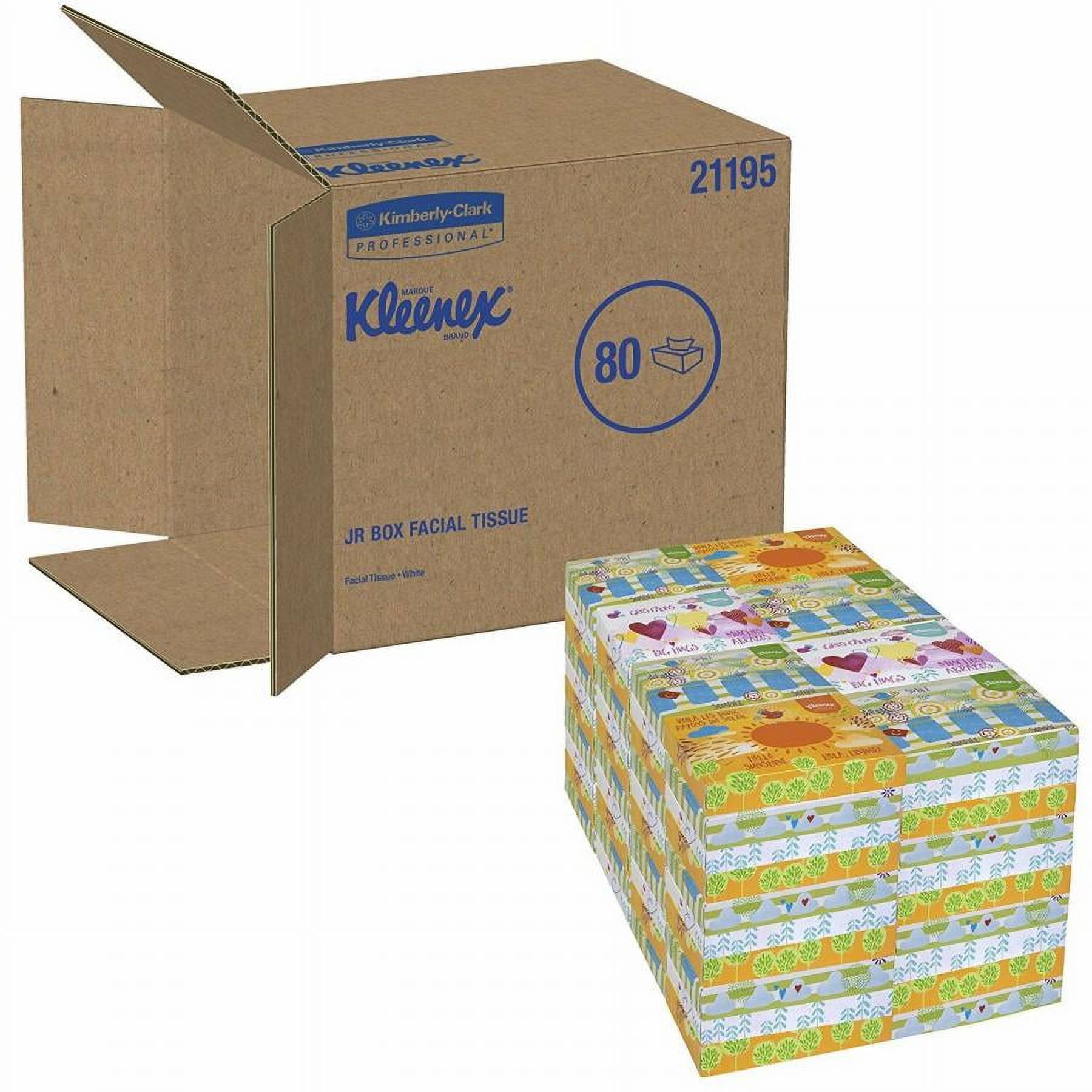 Kleenex Facial Tissue Junior, 5.5 Inches x 8.4 Inches, White, 2Ply, 40