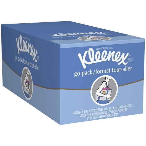 Kleenex Go Pack Pocket Pack Facial Tissues, 16 Ct