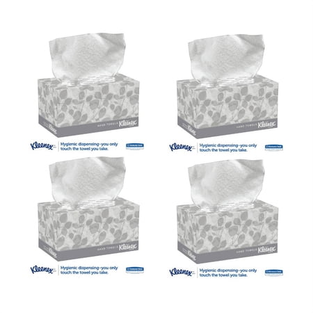 Kleenex Hand Towels POP-UP Box, Pack of 4, Paper 9 x 10 1/2 - 120 Tissue Per Box.