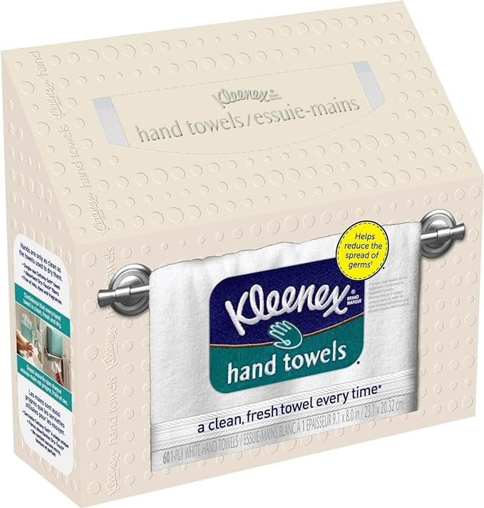 Kleenex Hand Towels, SingleUse Disposable Paper Towels, 1 Box, 60 Towels Total