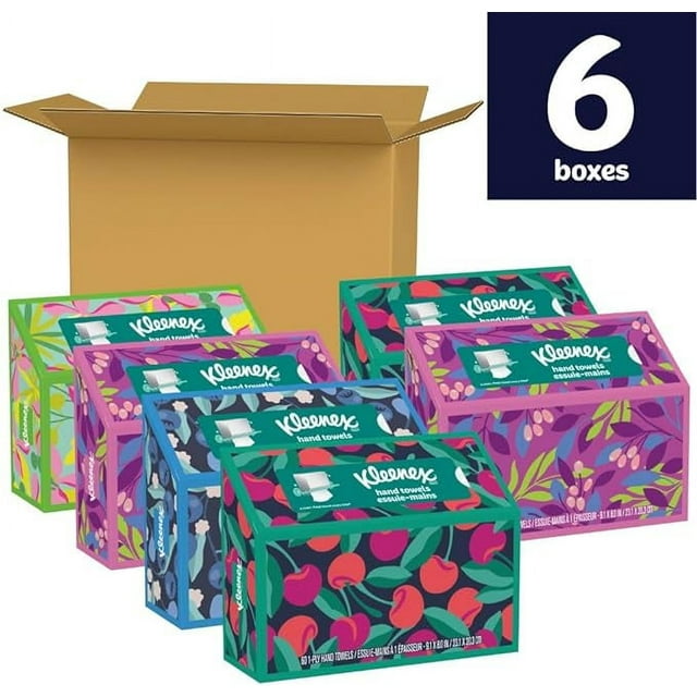 Kleenex Hand Towels, SingleUse Disposable Paper Towels, 6 Boxes, 60
