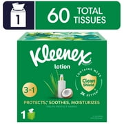 Kleenex Lotion Facial Tissues with Coconut Oil, 1 Cube Box, 60 Tissues per Box, 3-Ply