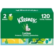 Kleenex Lotion Facial Tissues with Coconut Oil, 2 Cube Boxes, 60 Tissues per Box, 3-Ply