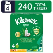 Kleenex Lotion Facial Tissues with Coconut Oil, 4 Cube Boxes, 60 Tissues per Box, 3-Ply