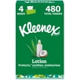 thumbnail image 1 of Kleenex Lotion Facial Tissues with Coconut Oil, 4 Flat Boxes, 120 Tissues Per Box, 3-Ply, 1 of 10