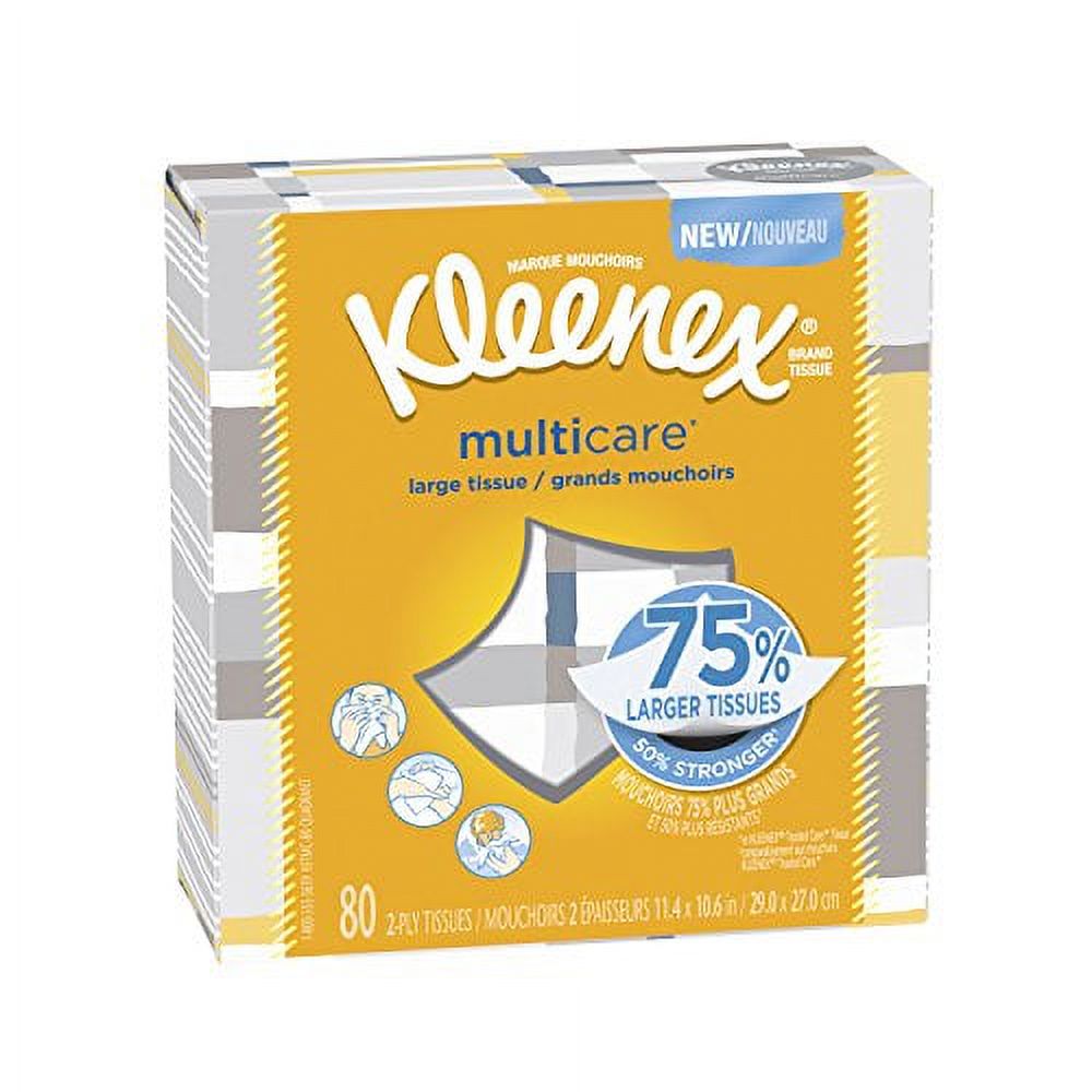 Kleenex Multicare Facial Tissues, 80 Tissues per Box, 6 Packs