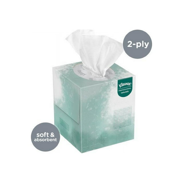 Kleenex Naturals Facial Tissue, 2-Ply, White, 95/Box, 1 Box