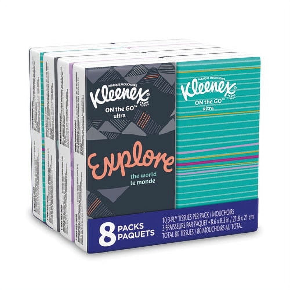 Kleenex On-The-Go Facial Tissues, 10 Tissue - 8 ct