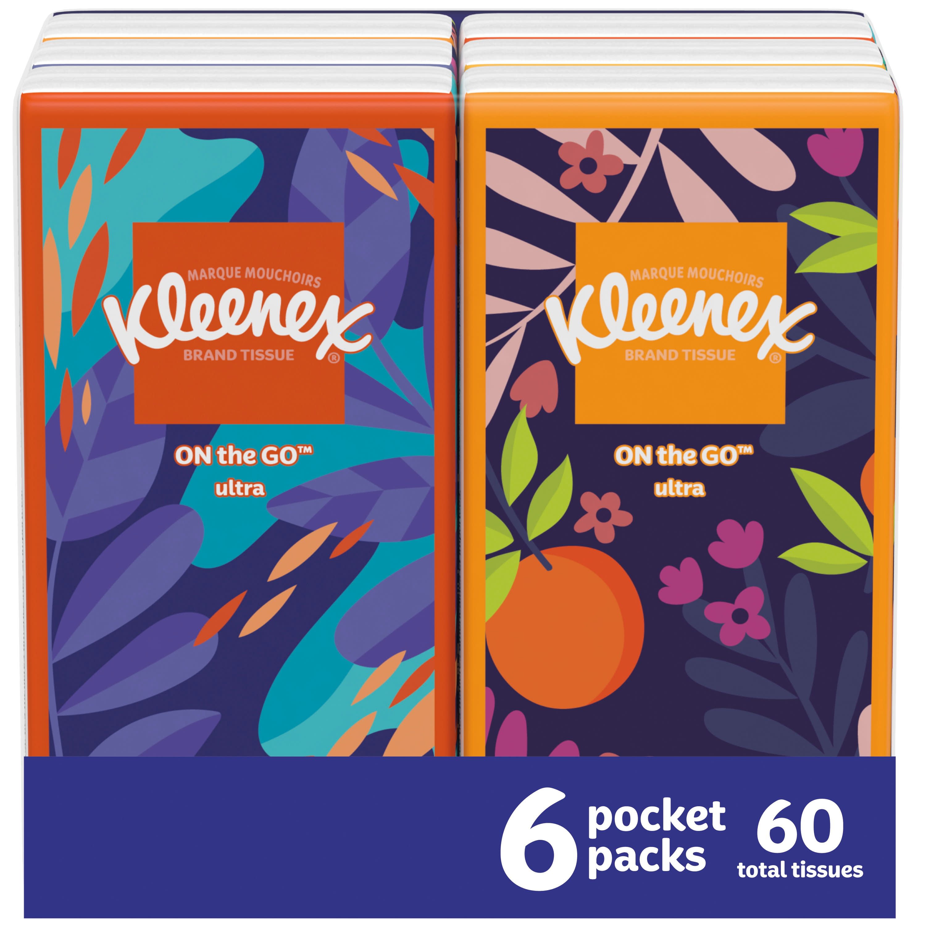Kleenex OntheGo Facial Tissues, 6 OntheGo Packs