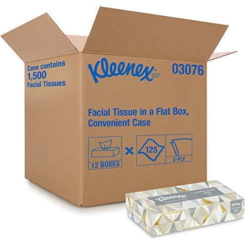 Kleenex Professional Facial Tissue for Business (03076), Flat Tissue Boxes, 12