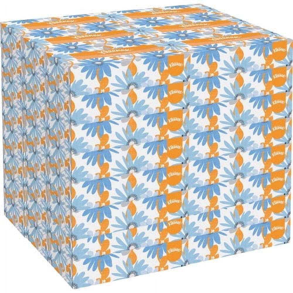 KIMBERLY-CLARK Kleenex Professional Facial Tissue for Business (21606), Flat Tissue Boxes,48 Boxes/Case,125 Tissues/Box(Pack of 6)