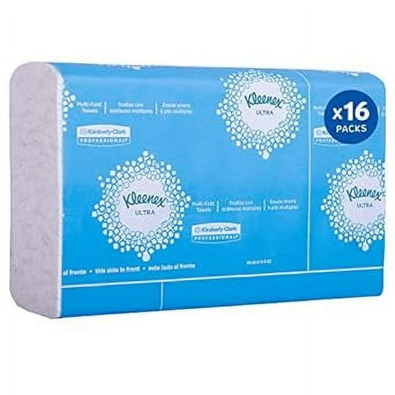 Kleenex Reveal Multifold Paper Towels (46321), 2-Ply, for Kleenex Reveal Countertop System Dispenser, 7.5" x 9.4" sheets, White, (150 Sheets/Pack, 16 Packs/Case, 2,400 Sheets/Case)