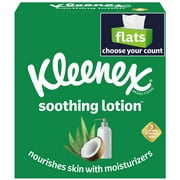 Kleenex Soothing Lotion Facial Tissues, 4 Flat Boxes with 110 White Tissues per Box 440 Total Tissues