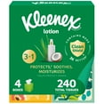thumbnail image 1 of Kleenex Lotion Facial Tissues with Coconut Oil, 4 Cube Boxes, 60 Tissues Per Box, 3-Ply, 1 of 10