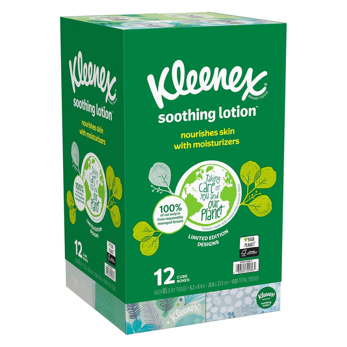 Kleenex Soothing Lotion 3-Ply Tissues with Coconut Oil, Aloe