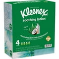 thumbnail image 1 of Kleenex Soothing Lotion Tissues - 3 Ply - White - Moisturizing, Soft, Strong - For Face, Home, Office, Business, Skin - 60 Per Box - 8 / Carton | Bundle of 5 Cartons, 1 of 1