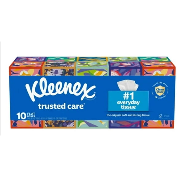 Kleenex Trusted Care Facial Tissue, 2-Ply, 230-count, 10-pack