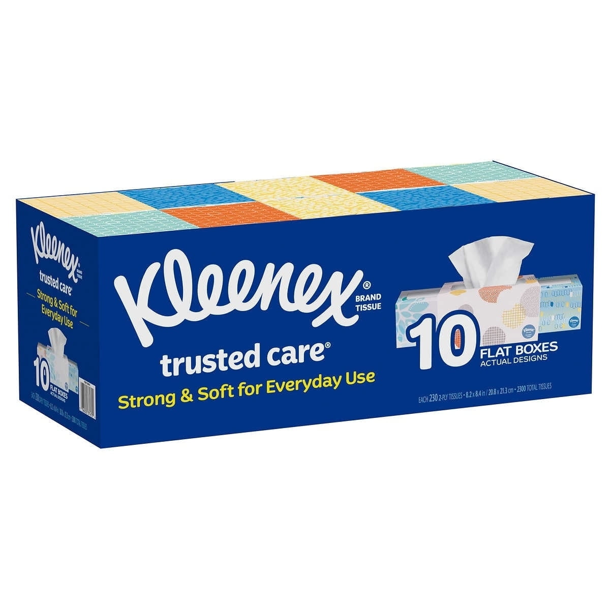 Kleenex Trusted Care Facial Tissue, 2ply, 230count, 10pack