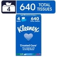 thumbnail image 1 of Kleenex Trusted Care 2-Ply Flat Box Facial Tissues, 4 Pack (640 Total Tissues), 1 of 9