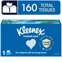 Kleenex Trusted Care Facial Tissues, 1 Flat Box, 160 Tissues per Box, 2-Ply