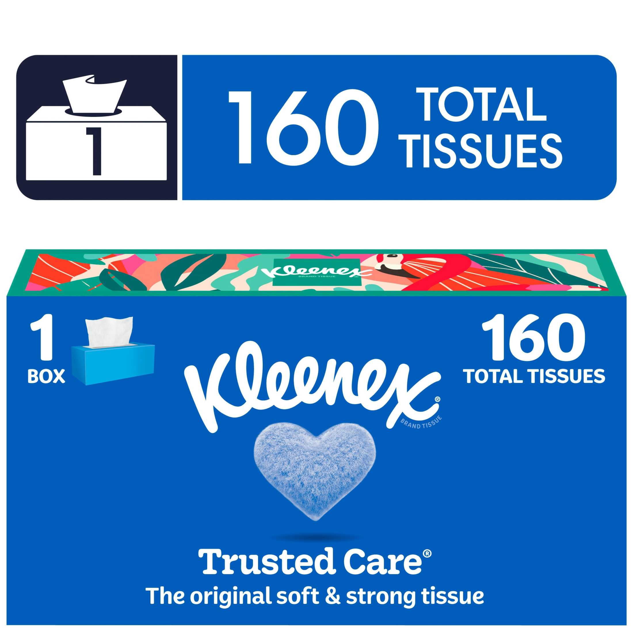 Kleenex Facial Tissues, 2-Ply, 160 Tissues per Flat Box, Soft and