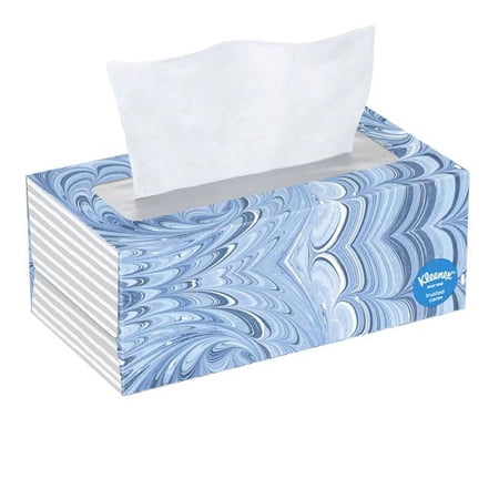 Kleenex Trusted Care Facial Tissues, 1 Flat Box, 144 White Tissues per Box, 2-Ply (144 Total)