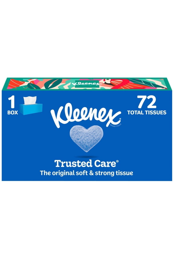 Trusted Care 2-Ply Flat Box Facial Tissues, 1 Pack (72 Total Tissues)