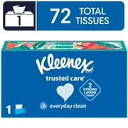 Kleenex Trusted Care Facial Tissues, 1 Flat Box, 72 Tissues per Box, 2-Ply