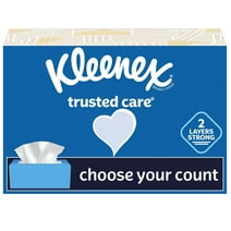 Kleenex Trusted Care Facial Tissues, 4 Flat Boxes, 144 White Tissues per Box, 2-Ply (576 Total)