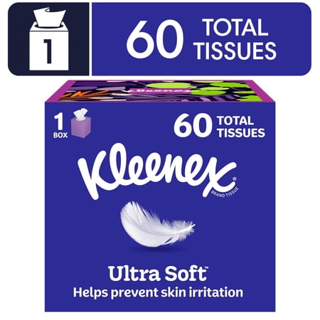 Kleenex Ultra Soft 3-Ply Cube Box Facial Tissues, 1 Pack (60 Total Tissues)