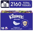 thumbnail image 1 of Kleenex Ultra Soft Facial Tissues, 18 Flat Boxes, 120 Tissues per Box, 3-Ply, 1 of 9