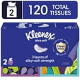 thumbnail image 1 of Kleenex Ultra Soft Facial Tissues, 2 Cube Boxes, 60 Tissues per Box, 3-Ply, 1 of 9