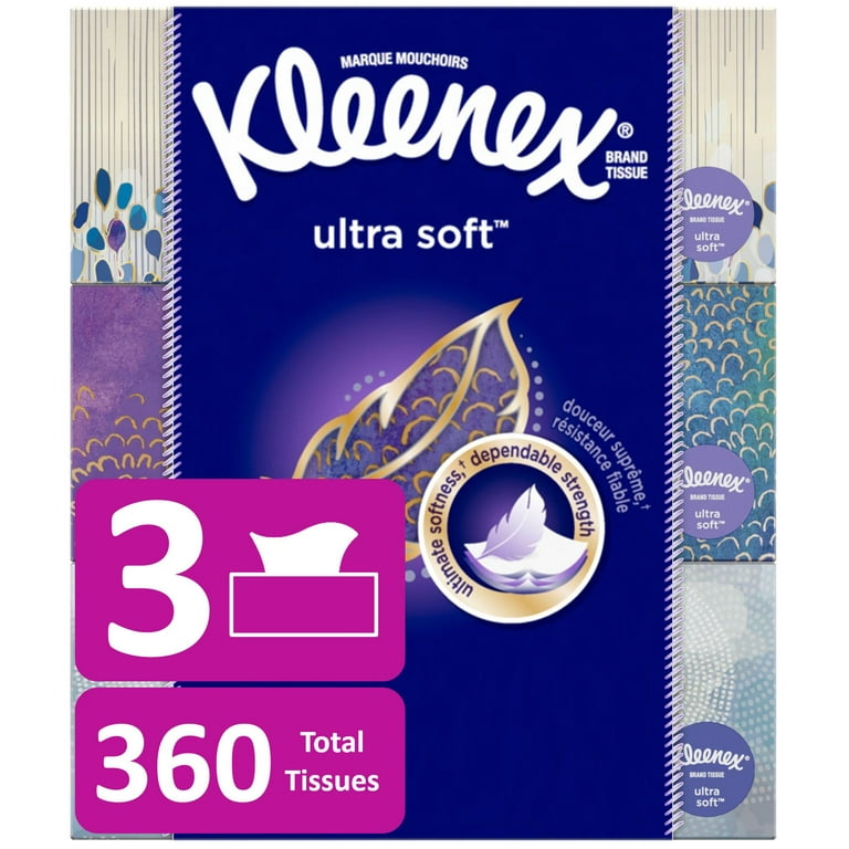 Kleenex Ultra Soft Tissues - 3 Ply - White - Soft, Strong
