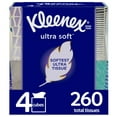 thumbnail image 1 of Kleenex Ultra Soft Facial Tissues, 4 Cube Boxes, 65 Tissues per Box (260 Tissues, 1 of 3