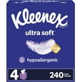 thumbnail image 1 of Kleenex Ultra Soft Facial Tissues, 4 Cube Boxes, 60 Tissues per Box, 3-Ply (240 Total), Packaging May Vary, 1 of 5