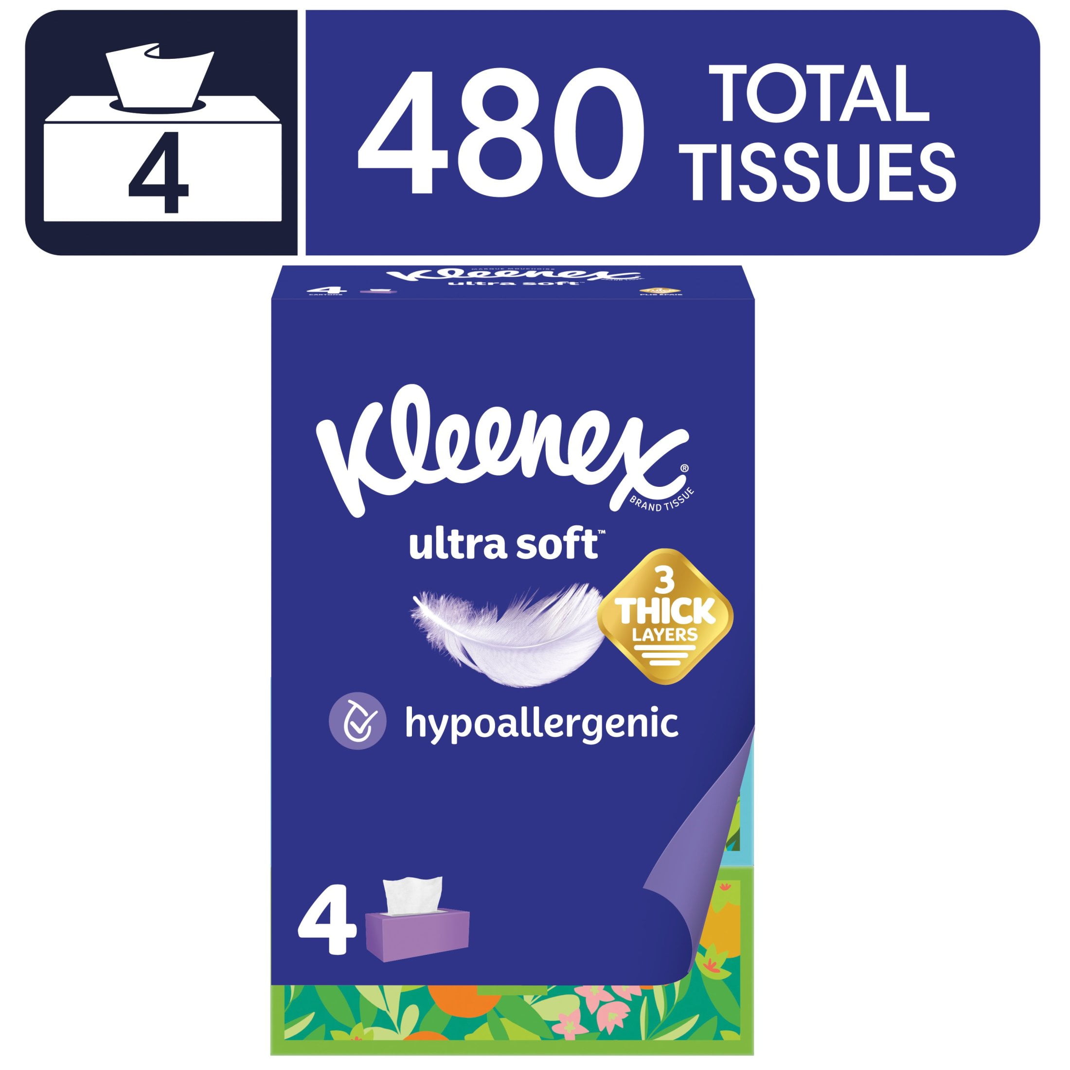 Kleenex Ultra Soft 3-Ply Facial Tissues, 6 Flat Boxes