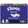 thumbnail image 1 of Kleenex Ultra Soft Facial Tissues, 4 Flat Boxes, 180 Tissues per Box, 3-Ply, Packaging May Vary BE16, 1 of 2
