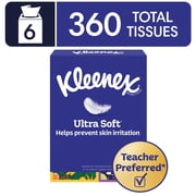 Kleenex Ultra Soft 3-Ply Cube Box Facial Tissues, 6 Pack (360 Total Tissues)