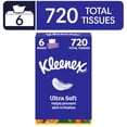 thumbnail image 1 of Kleenex Ultra Soft Facial Tissues, 6 Flat Boxes, 120 Tissues per Box, 3-Ply, 1 of 11
