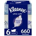 thumbnail image 1 of Kleenex Ultra Soft Facial Tissues, 6 Flat Boxes (660 Total Tissues), 1 of 8